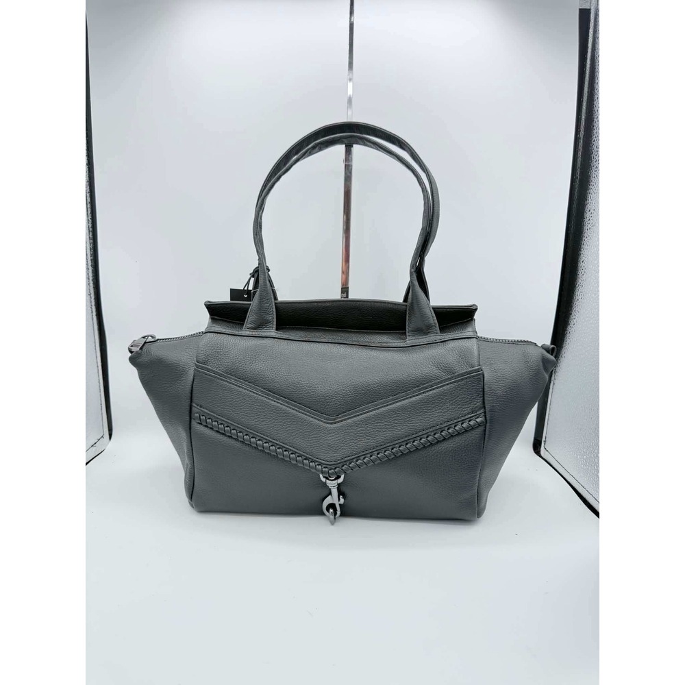 Botkier Trigger Large Leather Satchel Bag Charcoal Grey Gunmetal NWT